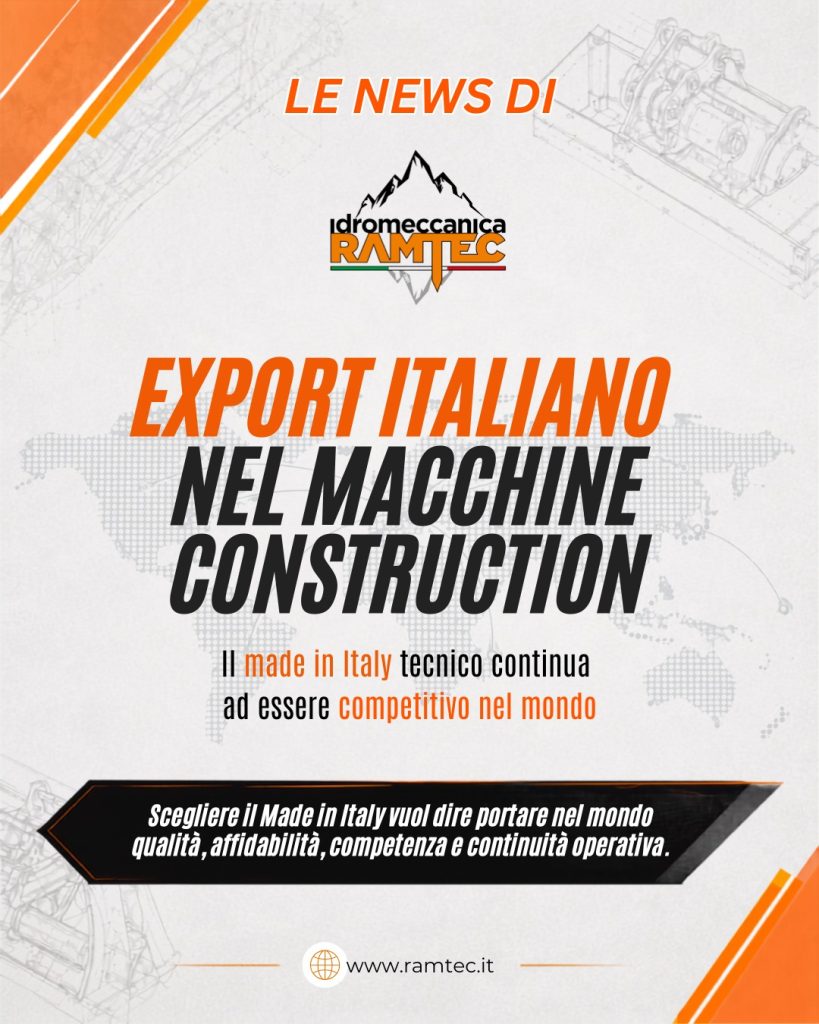 Export italiano delle macchine construction: il Made in Italy tecnico continua a essere competitivo nel mondo
