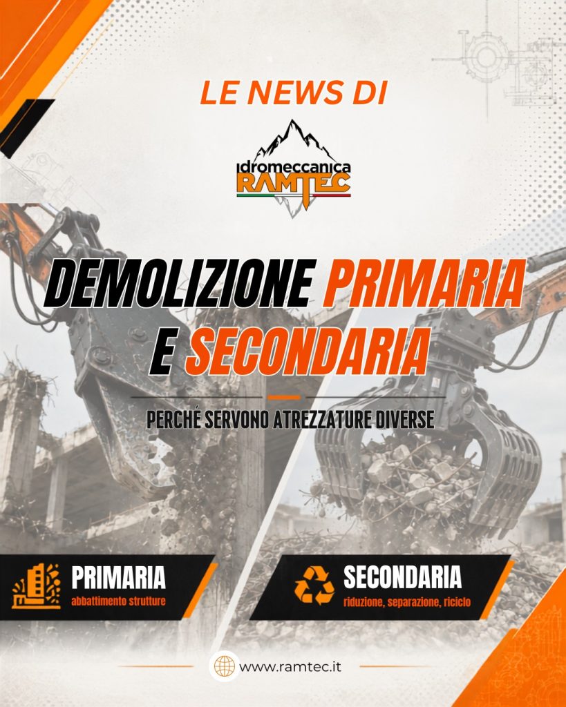 Demolizione primaria e secondaria: perché servono attrezzature diverse